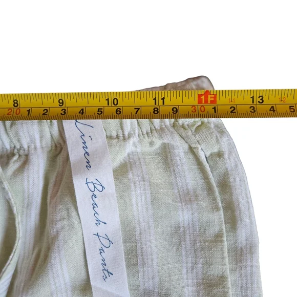 NWT - Cali 1850 - Sage Green Striped Lined Blend Wide Leg Pants - Small - Picture 10 of 14